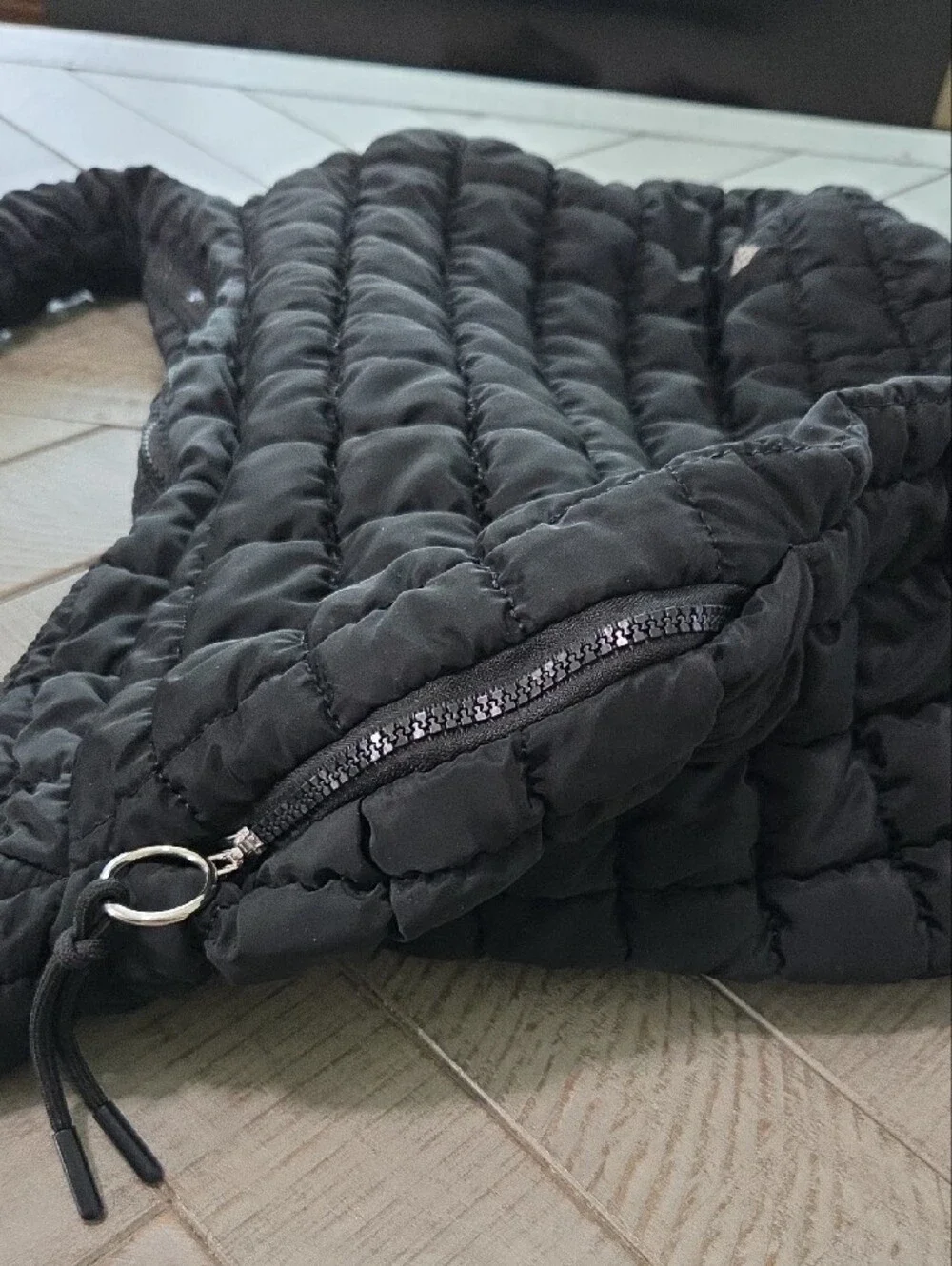 FP Movement by Free People Puffer Quilted Black Large Shoulder Bag Crossbody